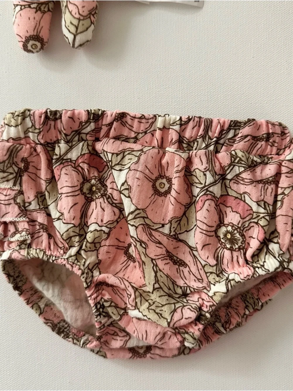 Rabbit & Bear 0-3 Months Baby Girl Organic Pink Floral Dress Set Toy Outfit NWT